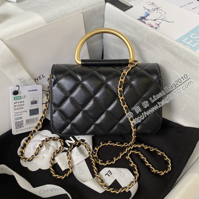 Chanel專櫃新款鏈條斜挎女包 AP3484 香奈兒23B金屬手環翻蓋手機包 djc6165